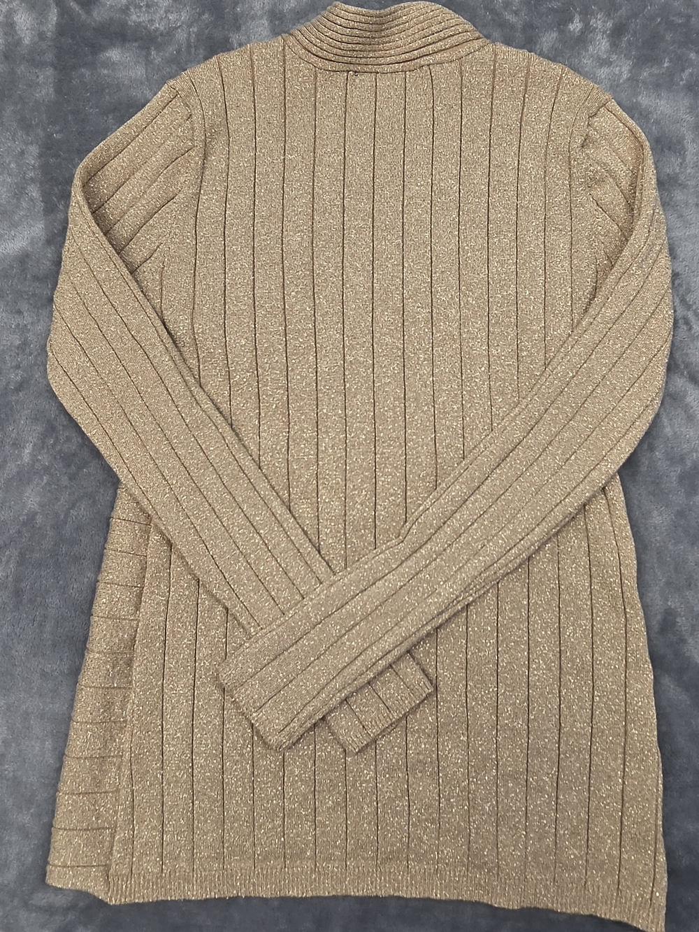 Style & Co. Shimmery Ribbed Turtleneck Sweater - Taupe